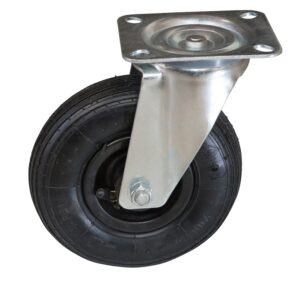 Ruota ø cm 20 Supporto Girevole a Piastra in Pneumatica (Cerchio Nylon) | Portata 85 kg