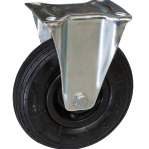 Ruota ø cm 20 Supporto Fisso a Piastra in Pneumatica (Cerchio Nylon) | Portata 85 kg