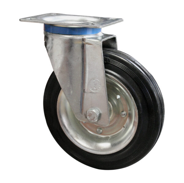 Ruota Gomma Industriale Disco Ferro  180x50 - Supporto Rotante