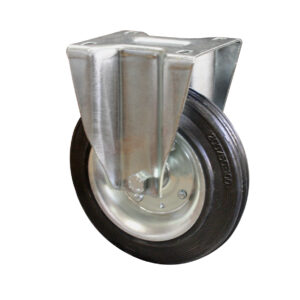 Ruota Gomma Nera Disco Ferro d. 200x50 - Supporto fisso