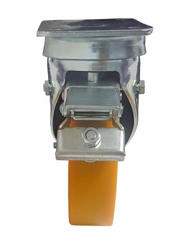 Ruota ø cm 8 Supporto Girevole a Piastra con Freno in Pneumatica (Cerchio Nylon) | Portata 180 kg - immagine 2