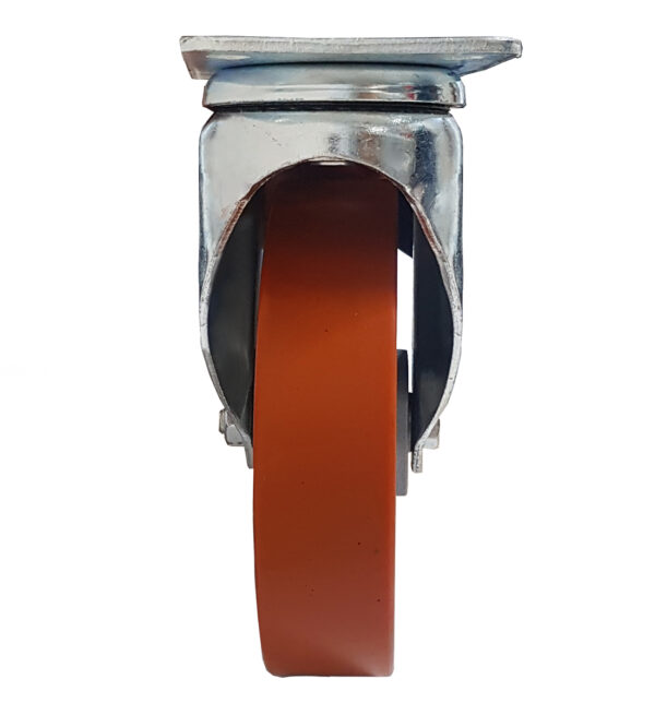 Ruota ø cm 12.5 Supporto Girevole a Piastra in Poliuretano (Cerchi Alluminio) | Portata 250 kg - immagine 2