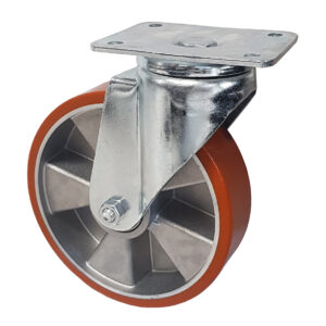 Ruota Alluminio Poliuretano ø125x30 - Supporto Girevole