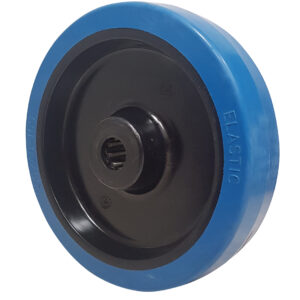 Ruota ø cm 10 Singola in Gomma Blu Elastica (Cerchio Nylon) | Portata 150 kg