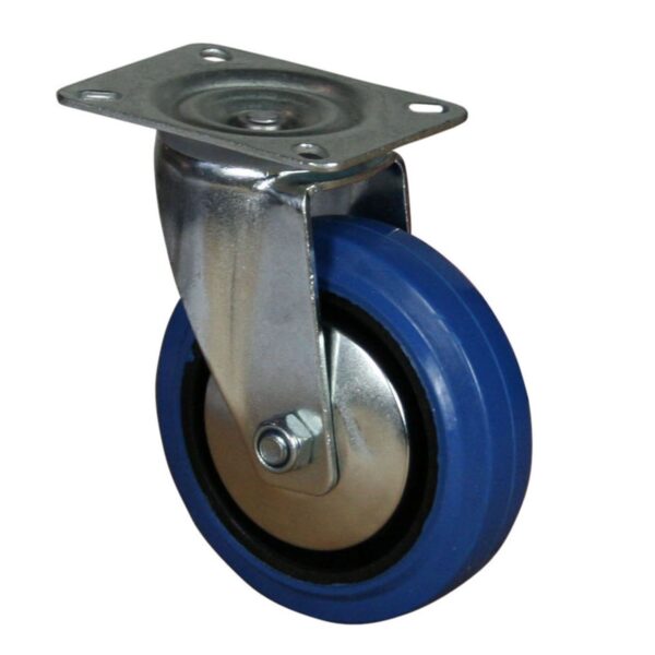 Ruota Gomma  Blu ø160x50 - Supporto Rotante