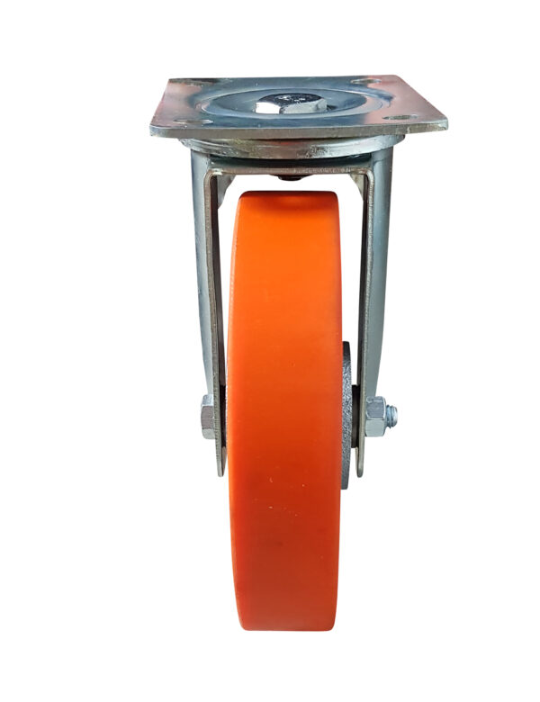 Ruota ø cm 8 Supporto Girevole a Piastra in Poliuretano (Cerchio Ghisa) | Portata 90 kg - immagine 2