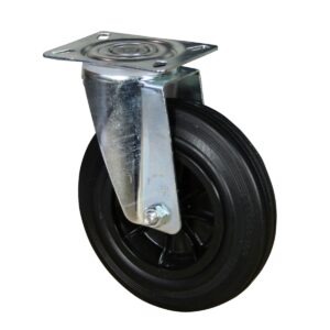 Ruota Gomma Nera - Disco Polimero Termoplastico ø100x35 - Girevole