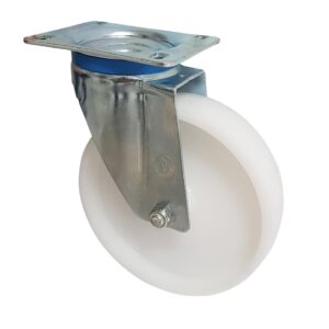 Ruota ø cm 8 Supporto Girevole a Piastra in Poliammide -Nylon- | Portata 180 kg