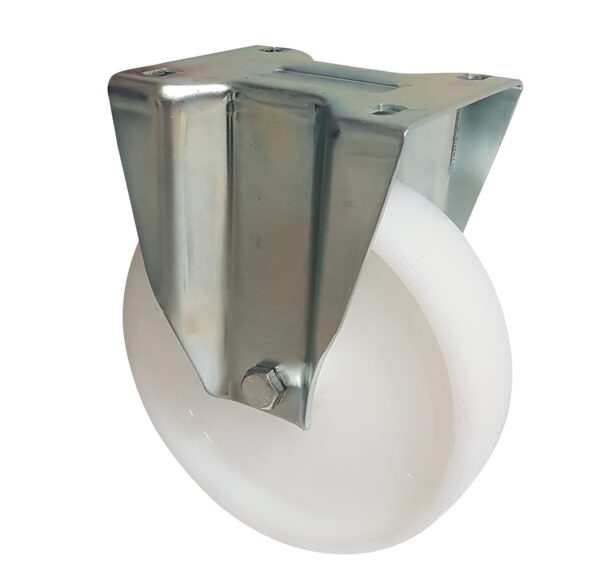 Ruota Nylon Bianco ø200x50 Supporto fisso
