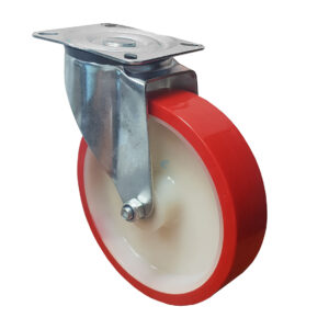 Ruota nylon poliuretano d. 125x35 - Supporto Inox Rotante