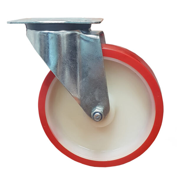 Ruota ø cm 12.5 Supporto Girevole a Piastra in Poliuretano (Cerchio Nylon) | Portata 150 kg - immagine 3